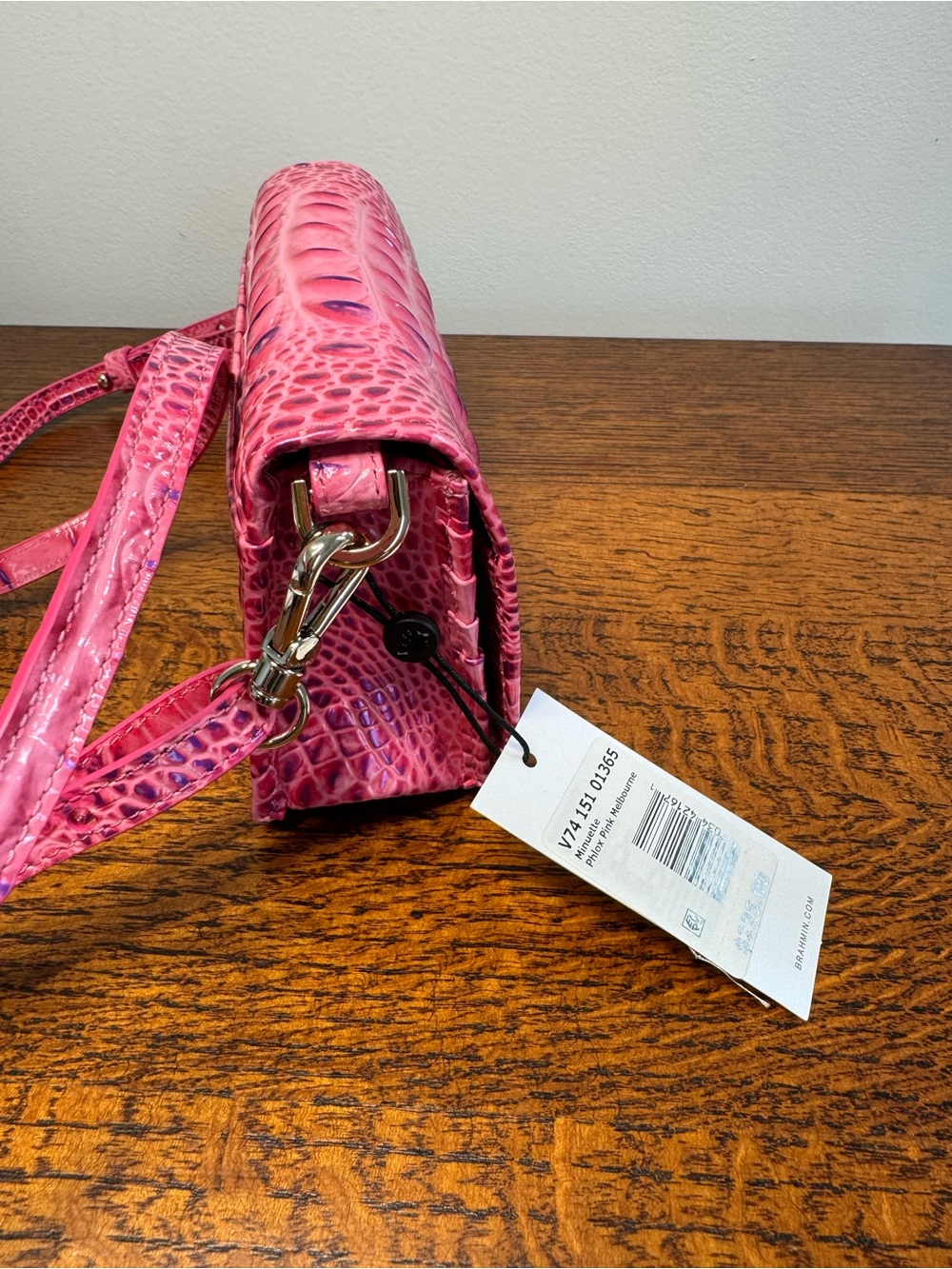 NWT Brahmin Minuette Crossbody in Phlox Pink Melbourne w/Dust Bag - Picture 4 of 11